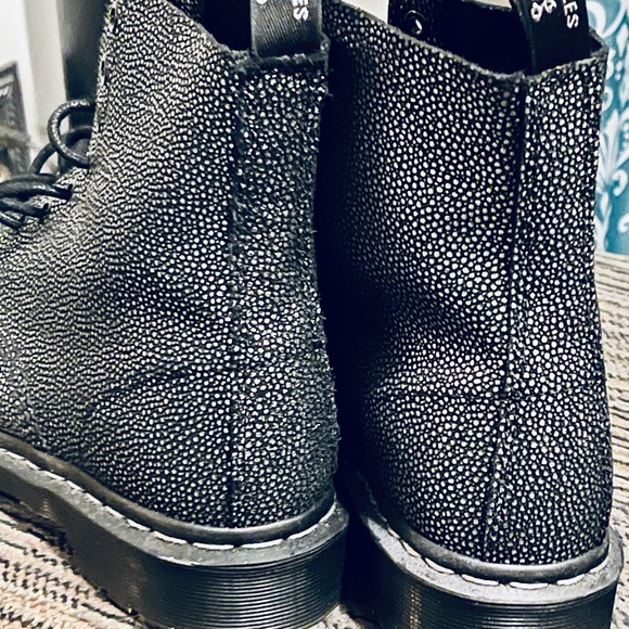 COPY - Dr Martens Pascal silver metallic spotted 1460 8 hole boots - Picture 8 of 10